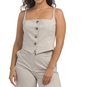 Rachel Zoe Beige Button-Front Top